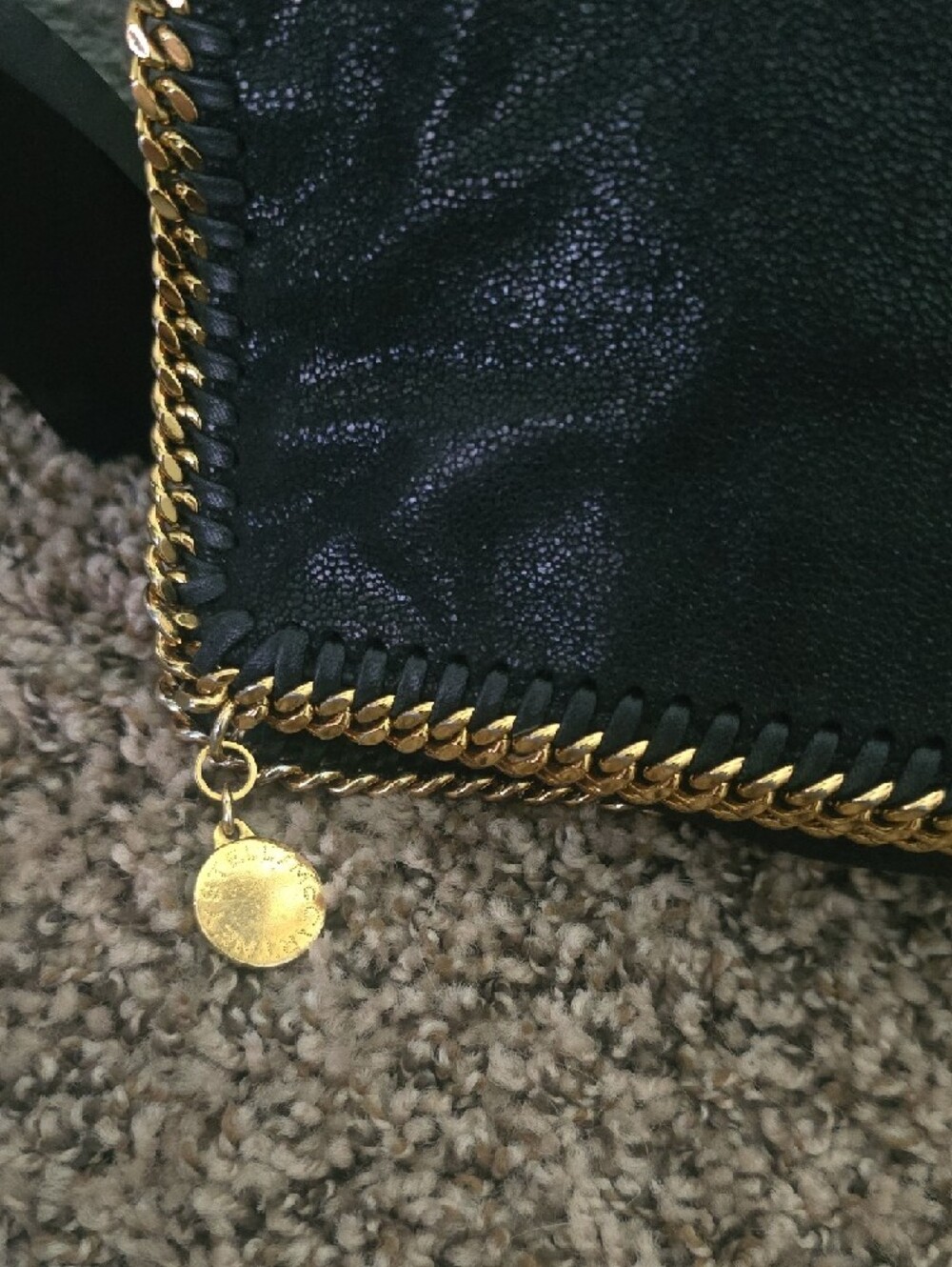 Stella McCartney Black Falabella Shaggy Deer Fold-Over Clutch W Gold (NWOT) 🖤✨️ - Picture 4 of 13